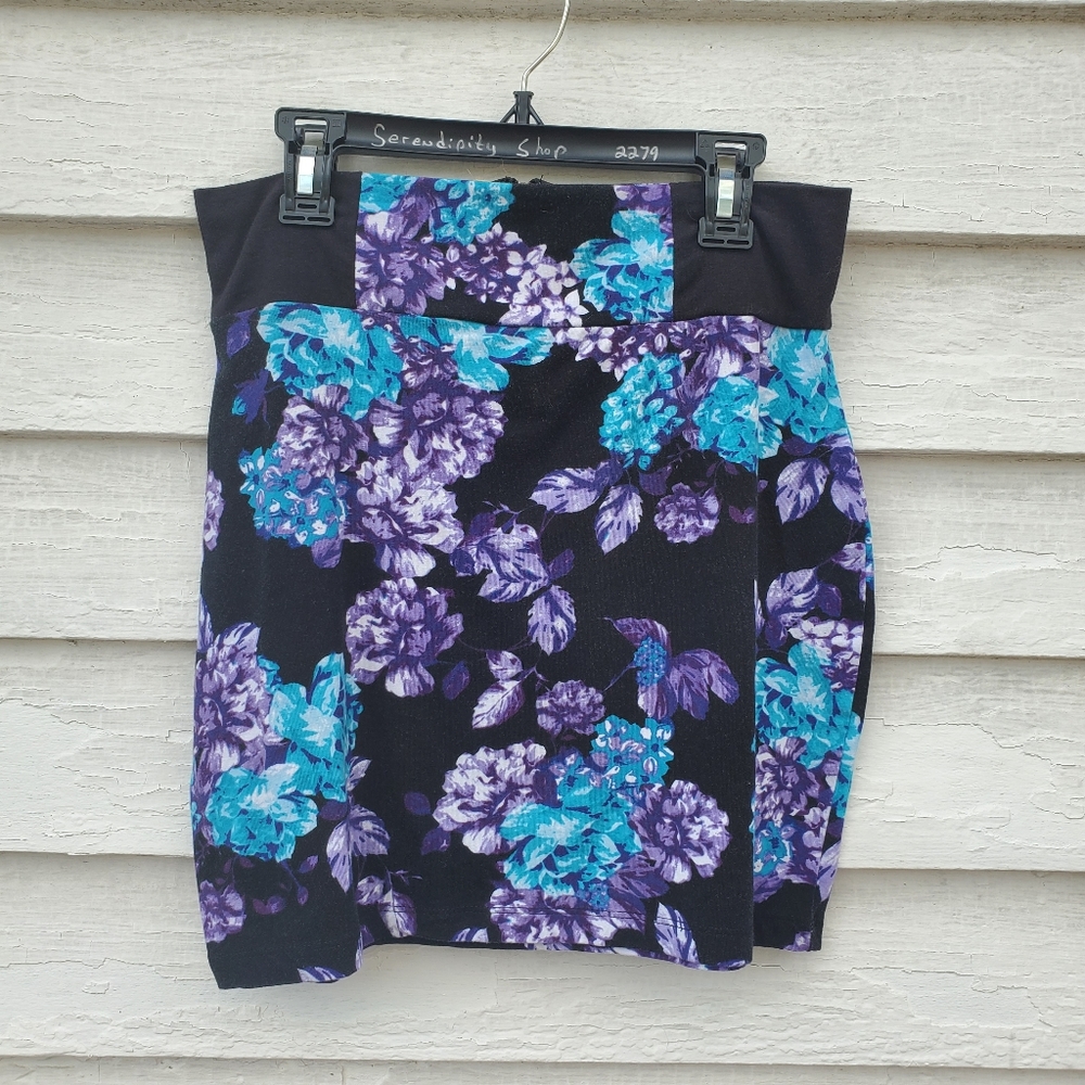 Black Floral Skirt